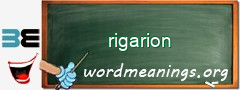 WordMeaning blackboard for rigarion